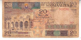 M1 - Bancnota foarte veche - Somalia - 20 shilin - 1986