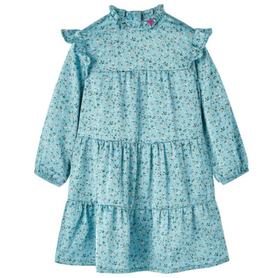 Rochie pentru copii cu m&amp;acirc;neci lungi, albastru, 92 foto