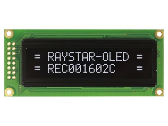 Afișaj OLED alfanumeric 16x2 RAYSTAR OPTRONICS 85x36x10mm albă PIN 16