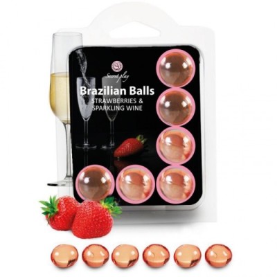 SECRETPLAY - SET 6 BRAZILIANS BALLS STRAWBERRIES WITH CAVA foto