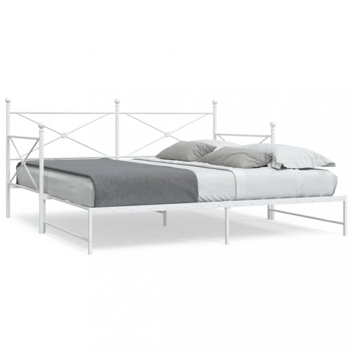 Gossi pat de zi cu caut fara saltea alb 100x190 cm otel