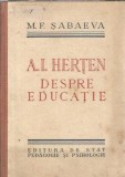 A. I. Herten despre educatie - M. F. Sabaeva