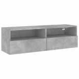 Comoda TV de perete, gri beton, 100x30x30 cm, lemn prelucrat, DKD Home Decor