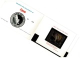 Ajman 1970 - Misiunea Apollo, aselenizarea, Neil Armstrong, colita folio gold neuzata, in folder numerotat