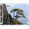 Sticker decorativ, Fereastra 3D, Peisaj de munte, 85 cm, 579STK