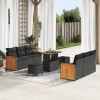 VidaXL Set de canapele pentru grădină 9 pcs Negru 90 x 55 x 71 cm