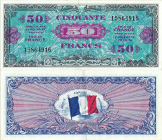 1944 , 50 francs ( P-117a ) - Franta - stare XF foto