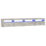 Cumpara ieftin Comoda TV cu lumini LED, gri beton, 240x35x40 cm