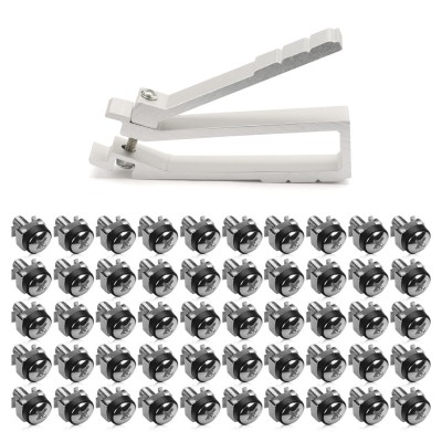 Set 50 Suruburi, piulite si saibe M6 cu instrument pentru extractie, Kwmobile, Argintiu, Metal, 51862.35.50 foto