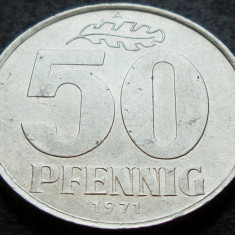 Moneda 50 PFENNIG - RD GERMANA / GERMANIA DEMOCRATA, anul 1971 *cod 3207 = LUCIU