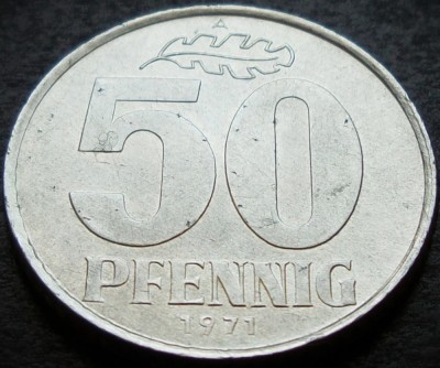 Moneda 50 PFENNIG - RD GERMANA / GERMANIA DEMOCRATA, anul 1971 *cod 3207 = LUCIU foto