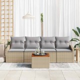 vidaXL Set de canapele pentru grădină 5 pcs bej și gri deschis