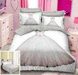 Cumpara ieftin Lenjerie Pat 3D Bumbac 4 Piese Sydney Sd034, Cearceaf Fara Elastic, Husa Pilota 200x230cm, Fete Perna 55x75cm, 70x70cm