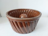 Forma copt vintage ceramica (gresie), guguluf, bundt, chec, cozonac, matrita - 25cm diametru x 13cm diametru