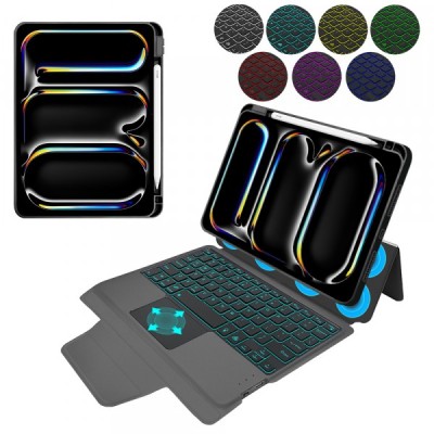 Husa cu Tastatura pentru Apple iPad Pro 11 (2024), Techsuit, KeyTab Pro, Neagra foto