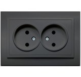 Priză dublă Schuko 16A fume Zena - ELBI
