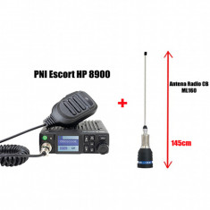 Statie Radio CB PNI Escort HP 8900 Auto Squelch 12V – 24V + Antena Radio CB ML160 145cm