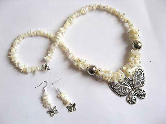 set bijuterii sidef colier si cercei 23451