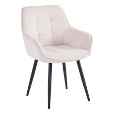 Fotoliu de design textil bej metal negru Marken 58.5x62x86 cm