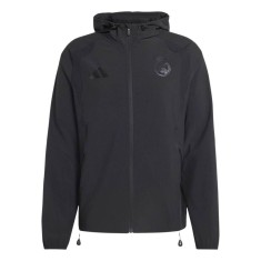 Real Madrid geacă de bărbați cu glugă Travel Windbreaker black - L