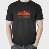 Tricou personalizat barbat &quot;STAR WARS TATOOINE EST 1977&quot;, Negru, Bumbac, Marime XXL