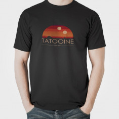 Tricou personalizat barbat "STAR WARS TATOOINE EST 1977", Negru, Bumbac, Marime XL