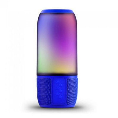 Boxa bluetooth luminata LED RGB, 2 x 3 W, USB/MSD/AUX, Albastru foto