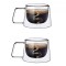 Set 2 Cesti COFFEE din sticla borosilicata cu pereti dubli, 200 ml