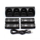 Statie de incarcare USB cu 4 baterii pentru controlere Wii Culoare Negru