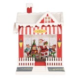 Cumpara ieftin Decoratiune Craciun muzicala polirasina cu led Casuta 18x9x26 cm