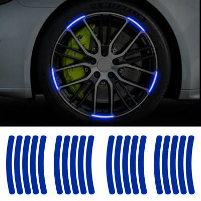 Set 20 bucati Elemente Reflectorizante Wheel Arch pentru autoturisme, biciclete, motociclete, atv-uri, scutere, culoare Albastra foto