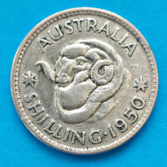 AUSTRALIA SHILLING 1950 ARGINT STARE FOARTE BUNA