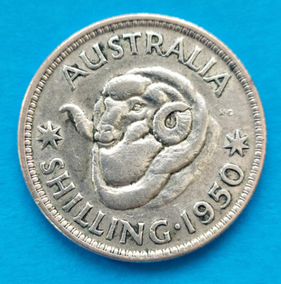 AUSTRALIA SHILLING 1950 ARGINT STARE FOARTE BUNA foto