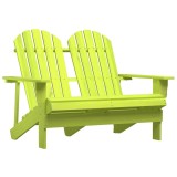 vidaXL Scaun de grădină Adirondack cu 2 locuri, verde, lemn de brad 315906