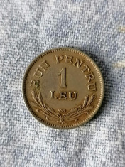 MONEDA -1 LEU 1924-Romania foto