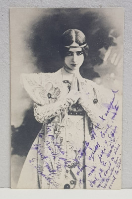 TANARA IN COSTUM ORIENTAL , CARTE POSTALA ILUSTRATA , DESTINATAR ELIZA XENOPOL * , CIRCULATA , CLASICA , DATATA 1903 foto