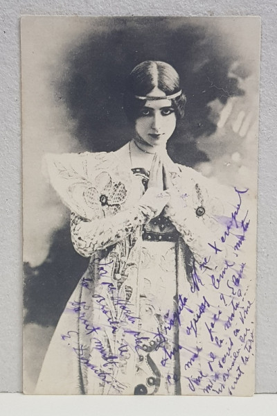 TANARA IN COSTUM ORIENTAL , CARTE POSTALA ILUSTRATA , DESTINATAR ELIZA XENOPOL * , CIRCULATA , CLASICA , DATATA 1903