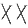 Gossi picioare pentru masa in forma de x 2 buc antracit otel