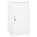 vidaXL Dulap Șa Alb 53x53x105cm Oțel | Vestiar Echipament Ecvestru | Raft Reglabil + Carlige | Depozitare Sigură Grajd