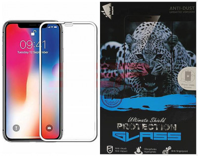 Geam protectie display sticla 6D FULL GLUE Apple iPhone X WHITE foto