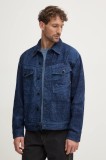 G-Star geacă din denim bărbați, culoarea bleumarin, de tranziție