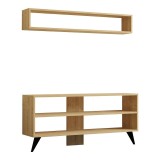 Cumpara ieftin Set mobilier pentru living Prestige, Pako World, Stejar, 120x29x50 cm