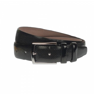 Curea barbati, casual-eleganta, din piele ecologica, latime 3.5 cm, negru - NB021 foto