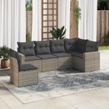 Gossi set mobilier gradina cu perne, 6 piese, gri, poliratan