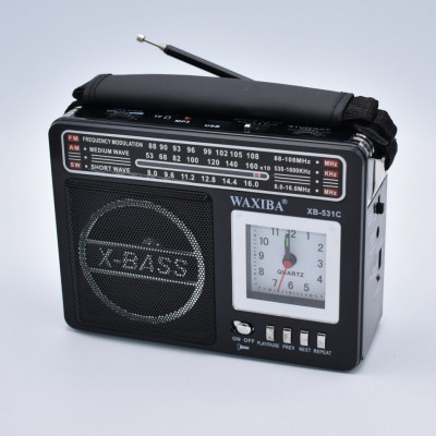 Radio Cu Mp3 portabil,TF/USB,SW,AM,FM,AUX,Lanterna,Ceas,Waxiba -XB-531C foto