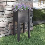 Gossi jardiniera de gradina, gri, 31x31x70 cm, lemn masiv de pin