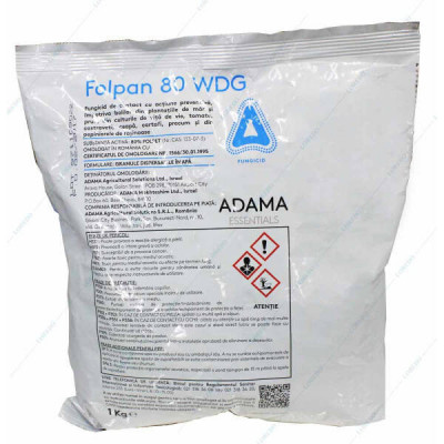 Folpan 80WDG 1 kg fungicid contact Adama (vita de vie, mar, prun, ceapa, cartofi, hamei, tomate rasad) foto