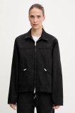 The North Face jachetă de bumbac Cedar Canvas Work culoarea negru, de tranzitie, oversize, NF0A8B99JK31