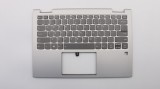 Carcasa superioara palmrest Laptop, Lenovo, Yoga 730-13IWL Type 81JR, 5CB0Q95936, AM279000F20R, argintie, iluminata, layout US