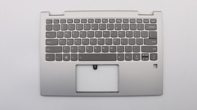 Carcasa superioara palmrest Laptop, Lenovo, Yoga 730-13IWL Type 81JR, 5CB0Q95936, AM279000F20R, argintie, iluminata, layout US foto